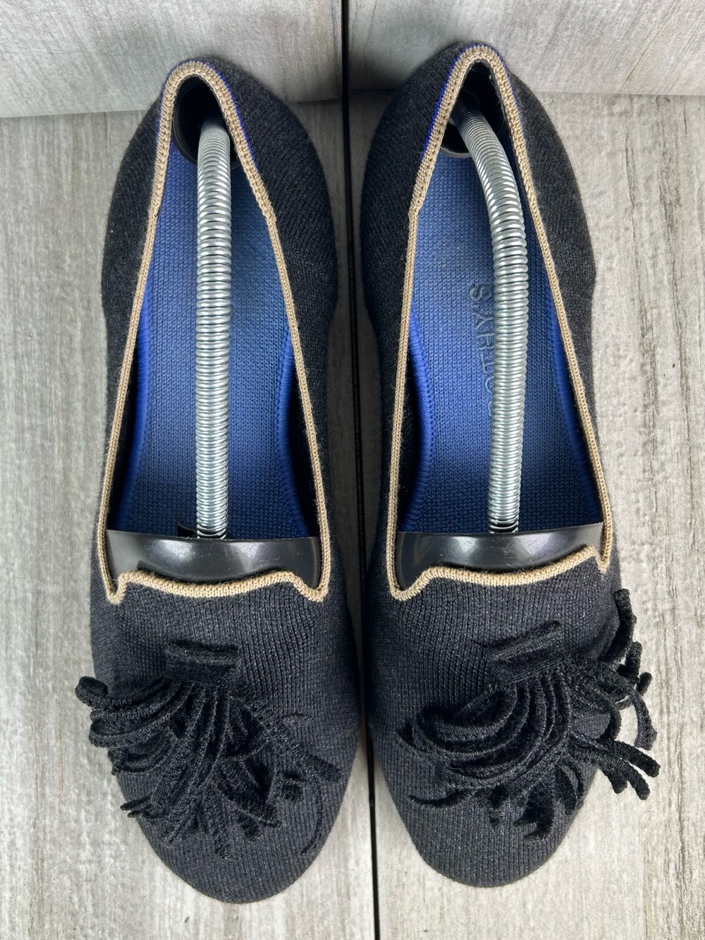 Rothy’s Charcoal Merino Wool Tassel Ballet Loafer Casual Shoe Women’s Size 10.5 - Picture 7 of 11